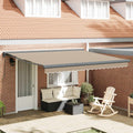 Markise Beige 400 x 300 cm Polyester und Aluminium