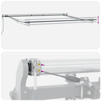 Einziehbare Markise Weiß 400 x 300 cm Stoff und Aluminium