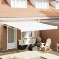 Einziehbare Markise Weiß 400 x 300 cm Polyester und Aluminium
