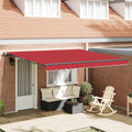 Einziehbare Markise Rot 400 x 300 cm Polyester und Stahl