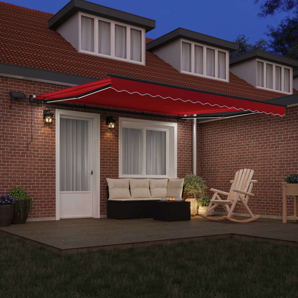 Einziehbare Markise Rot 400 x 300 cm Stoff