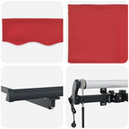 Einziehbare Markise Rot 400 x 300 cm Stoff und Aluminium