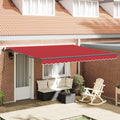 Einziehbare Markise Rot 400 x 300 cm Stoff und Aluminium