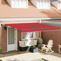 Einziehbare Markise Rot 400 x 300 cm Polyester und Aluminium