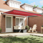 Einziehbare Markise Rot 400 x 300 cm Polyester und Aluminium