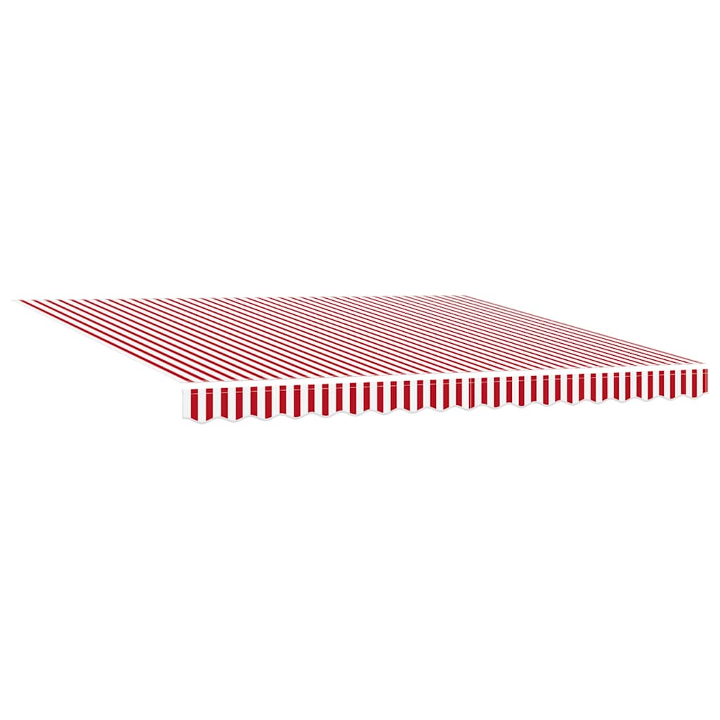 Einziehbare Markise Rot und Weiß 400 x 300 cm Stoff und Stahl