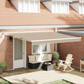 Einziehbare Markise Beige 400 x 350 cm Polyester und Metall