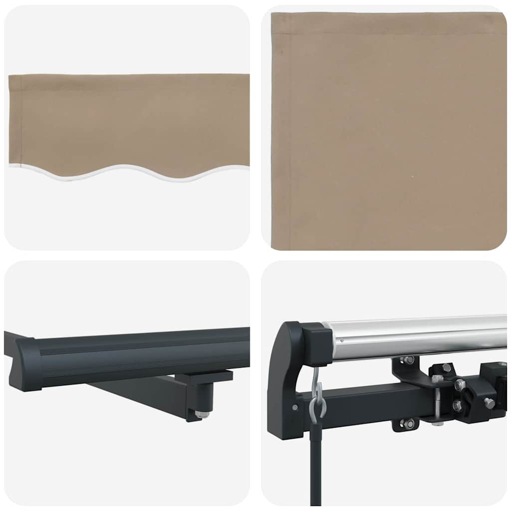 Einziehbare Markise Beige 400 x 350 cm Polyester und Stahl