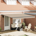 Einziehbare Markise Beige 400 x 350 cm Polyester und Stahl