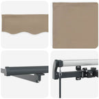 Einziehbare Markise Beige 400 x 350 cm Stoff