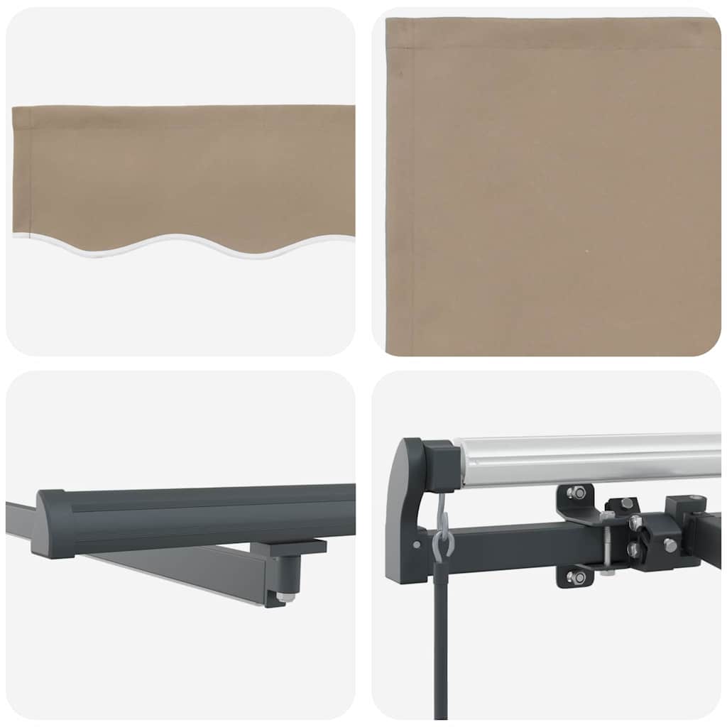Einziehbare Markise Beige 400 x 350 cm Stoff