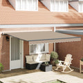 Einziehbare Markise Beige 400 x 350 cm Stoff und Aluminium