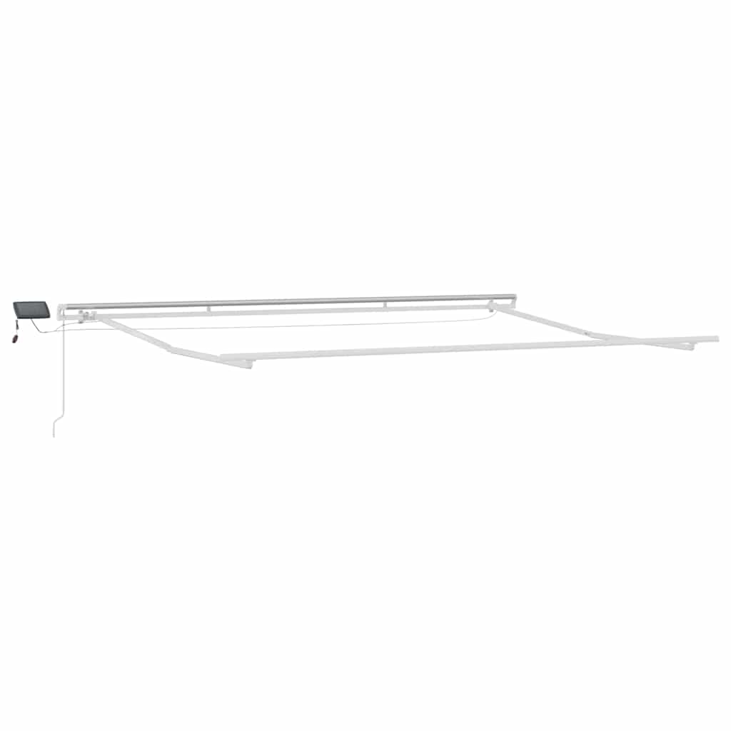 Einziehbare Markise Weiß 400 x 300 cm Stoff und Stahl