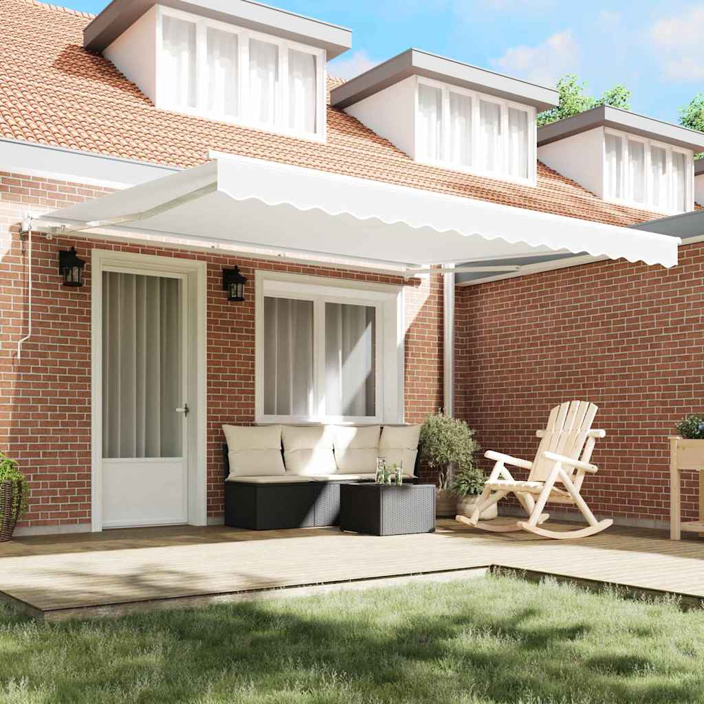 Elektrische ausziehbare Markise Weiß 400 x 350 cm