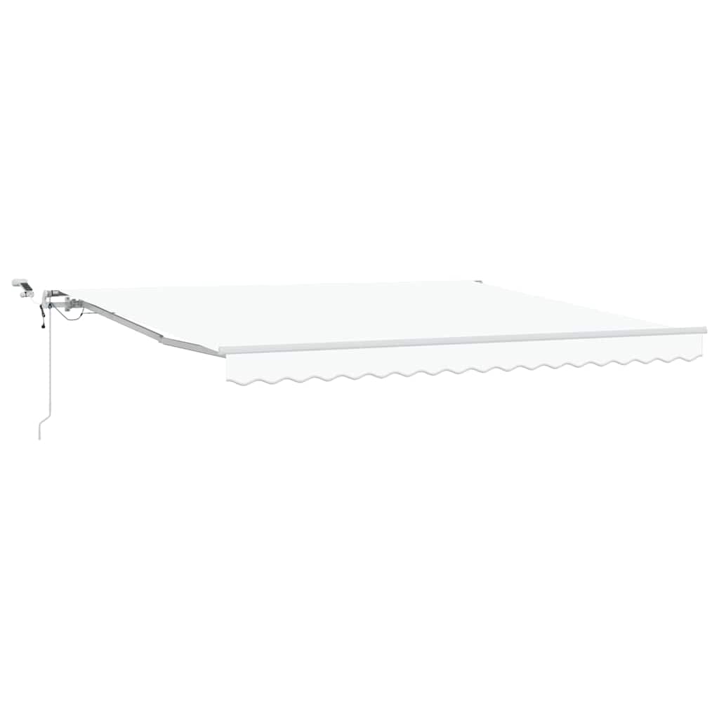 Einziehbare Markise Weiß 400 x 350 cm Polyester und Metall