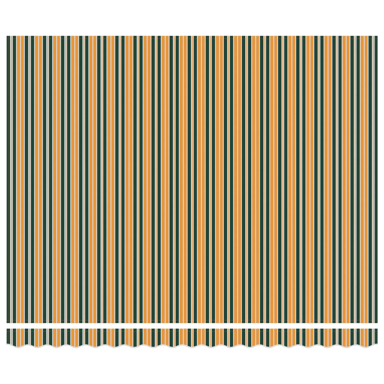 Einziehbare Markise Grün und Weiß 400 x 350 cm