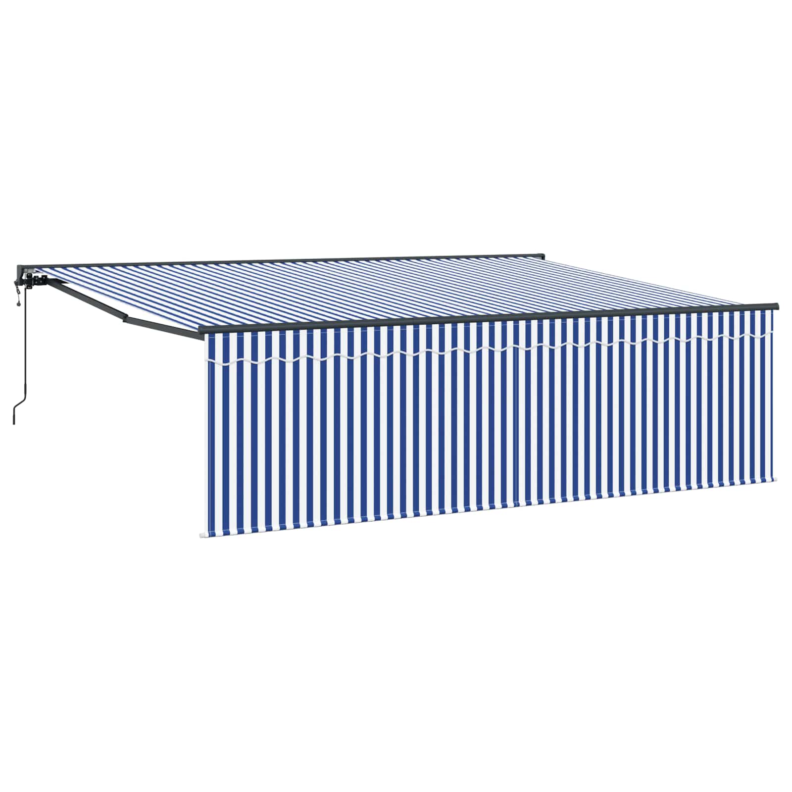 Einziehbare Markise Blau und Weiß 400 x 300 cm