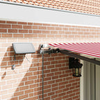 Einziehbare Markise Rot und Weiß 450 x 300 cm Stoff