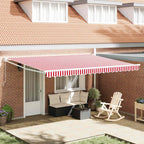 Markise Rot und Weiß 450 x 300 x 165 cm Polyester und Metall