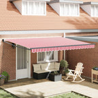 Markise Rot und Weiß 450 x 300 x 165 cm Polyester und Metall