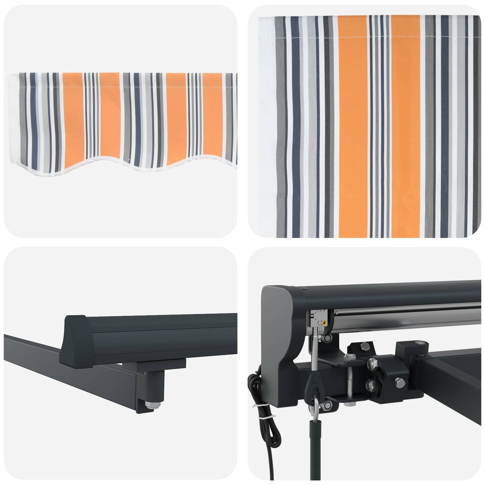 Markisenrahmen Blau und Orange 450 x 300 cm