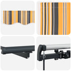 Einziehbare Markise Mehrfarbig 450 x 300 cm Polyester und Stahl