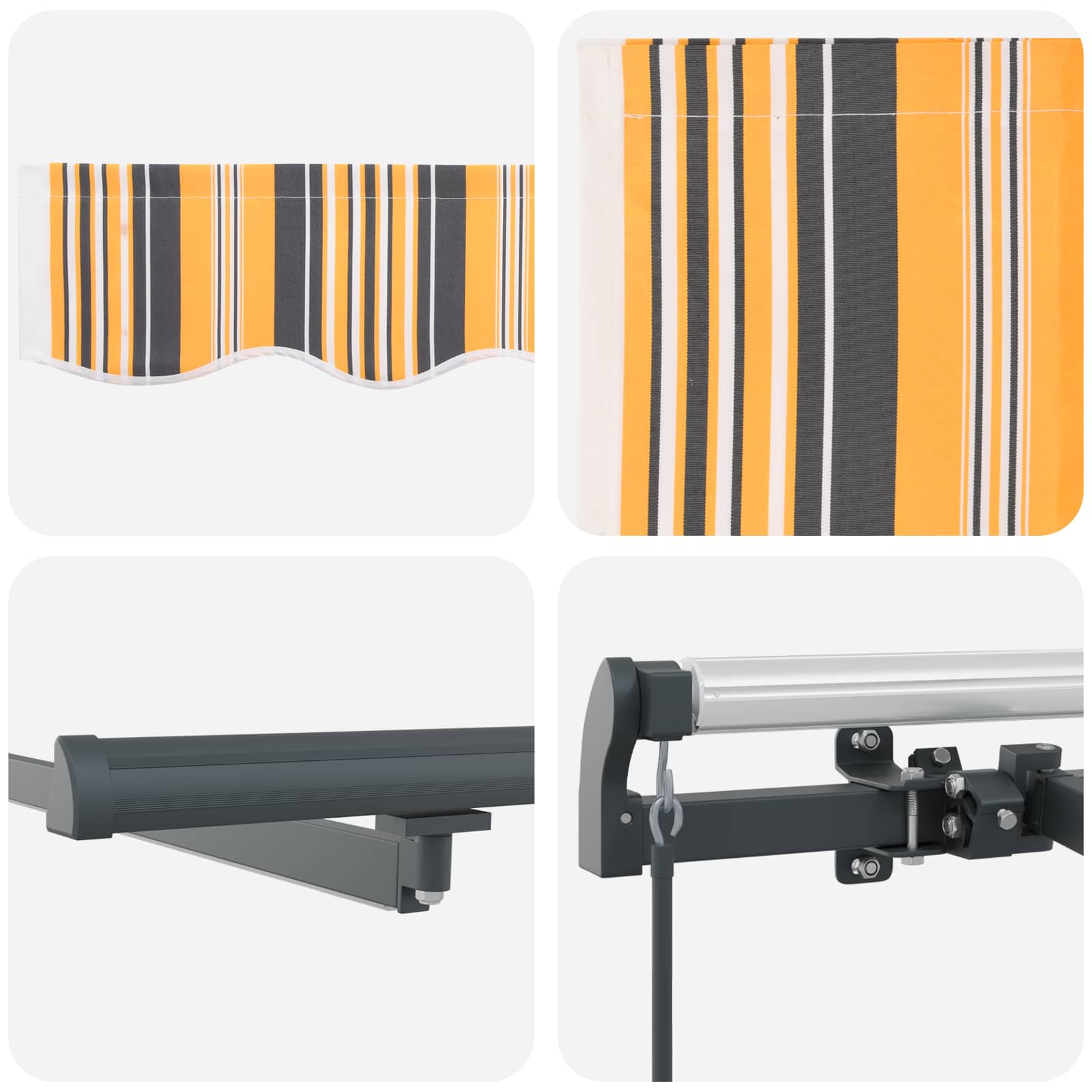 Einziehbare Markise Mehrfarbig 450 x 300 cm Stoff