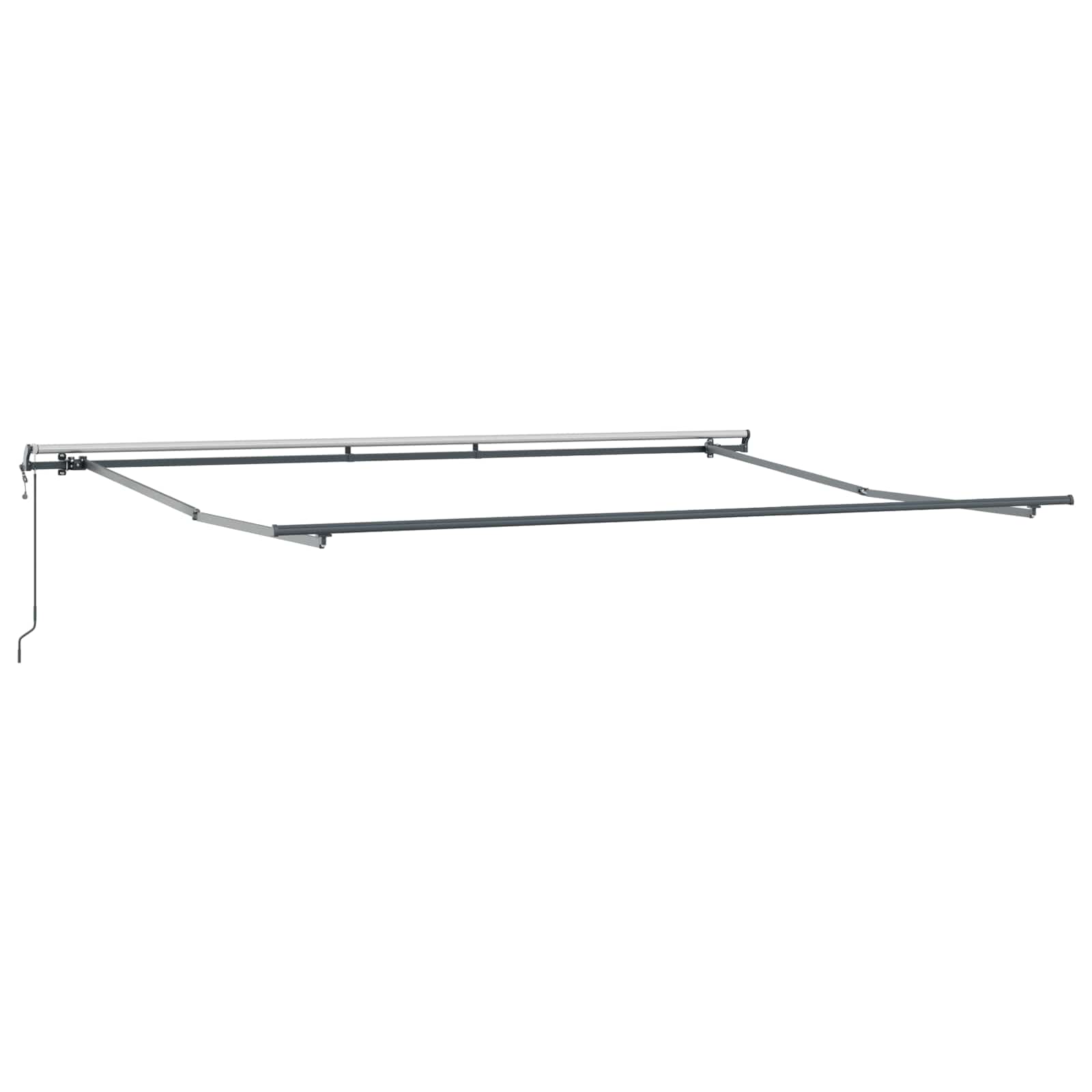 Einziehbare Markise Weiß 450 x 300 cm Stoff und Aluminium