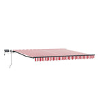 Einziehbare Markise Rot und Weiß 450 x 350 cm Stoff