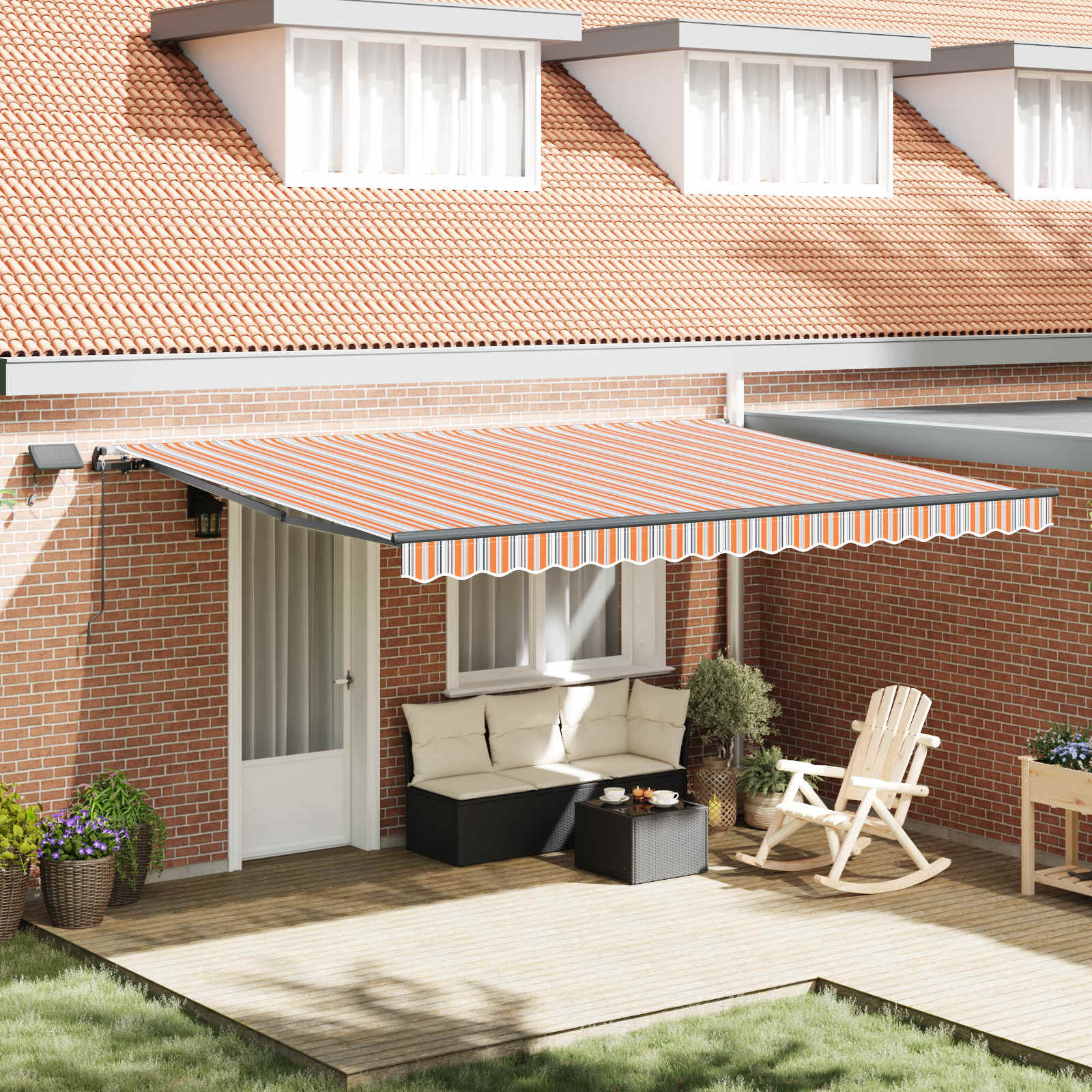 Einziehbare Markise Mehrfarbig 450 x 350 cm Stoff