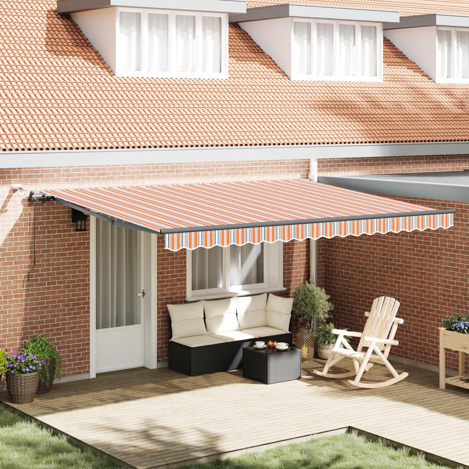 Markisenstoff Mehrfarbig 450 x 350 cm Polyester