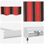 Einziehbare Markise Rot und Schwarz 500 x 300 cm