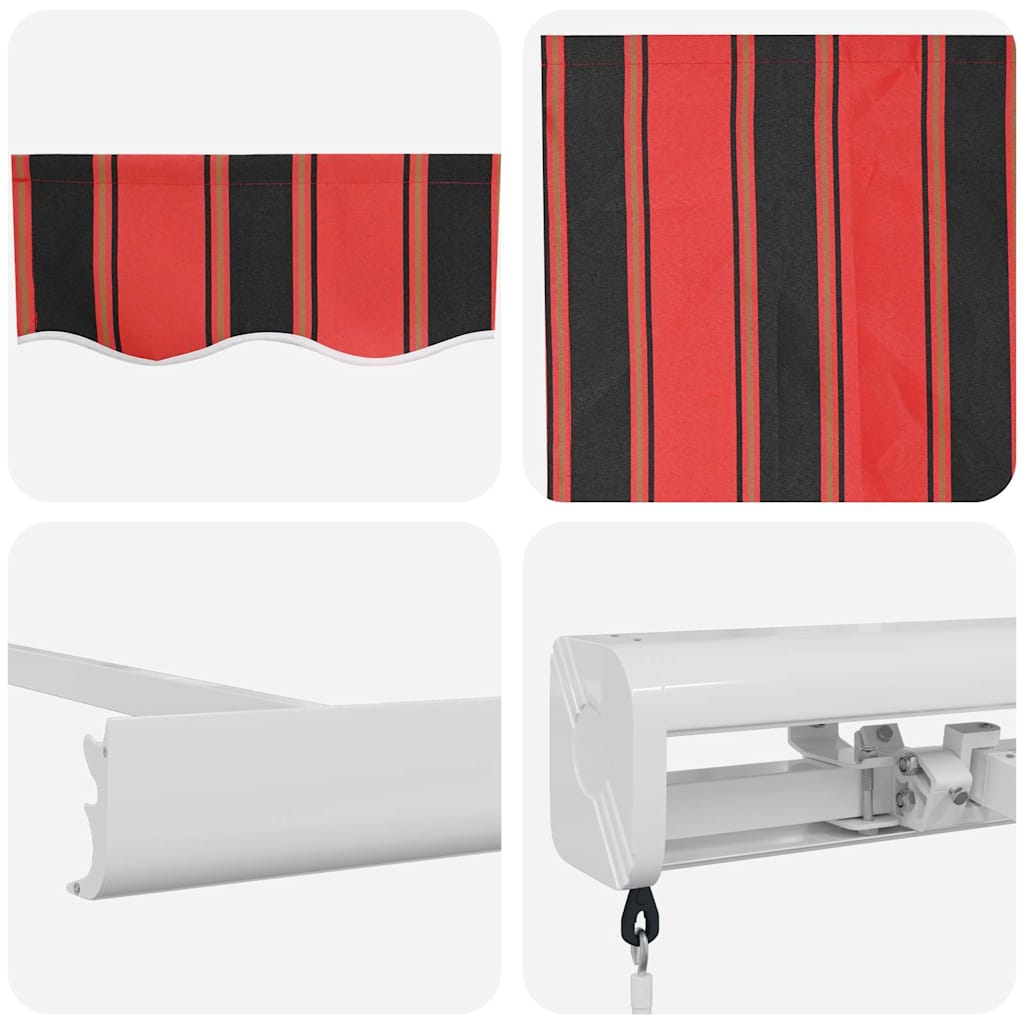Einziehbare Markise Rot und Schwarz 500 x 300 cm
