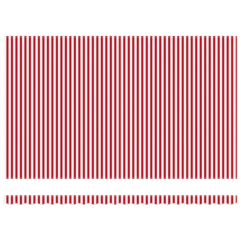 Markise Rot und Weiß 500 x 300 cm Polyester und Aluminium