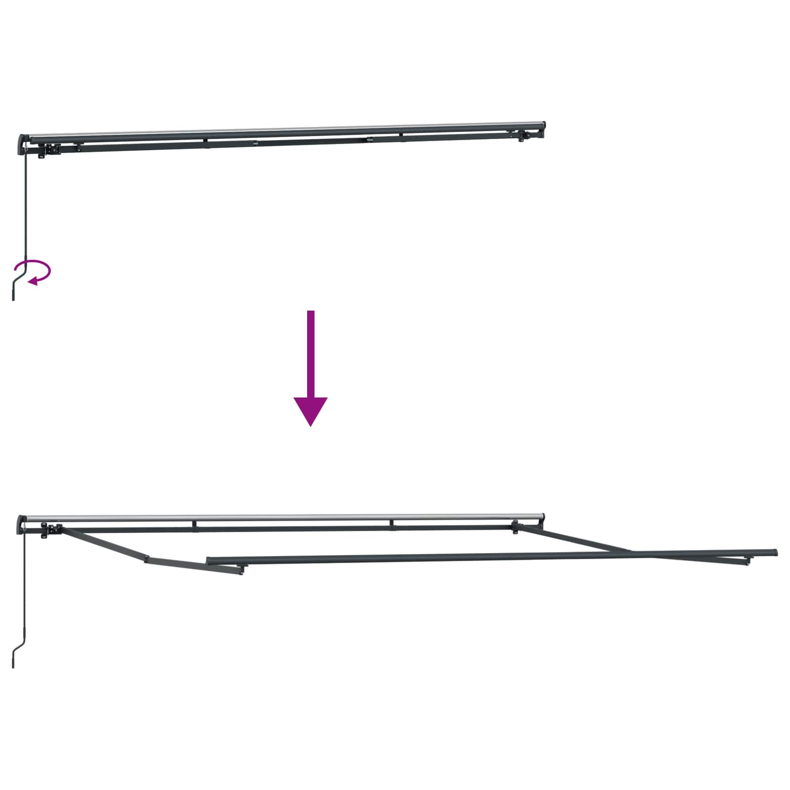Einziehbare Markise Mehrfarbig 500 x 300 cm Polyester und Stahl