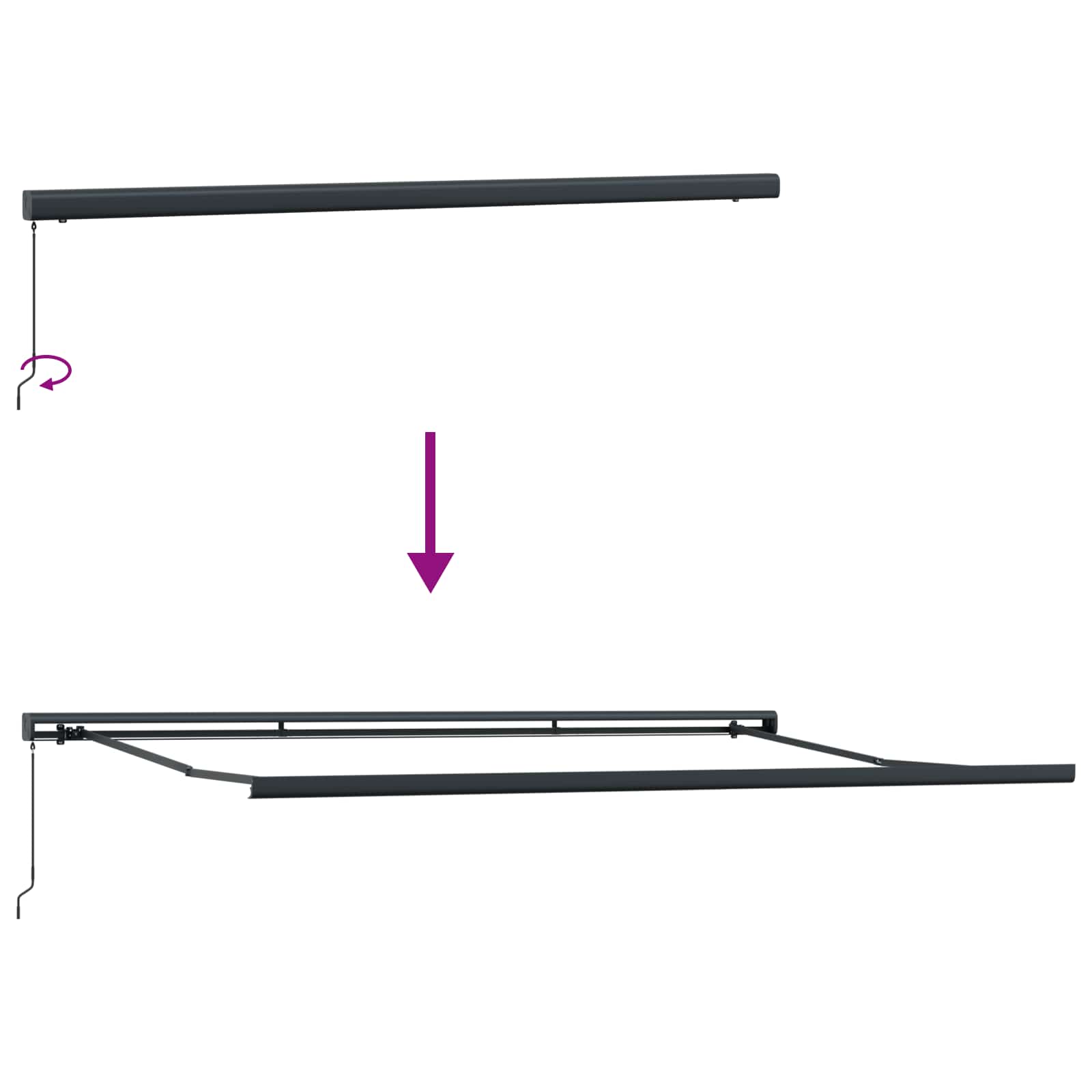 Einziehbare Markise Mehrfarbig 500 x 300 cm Stoff und Metall