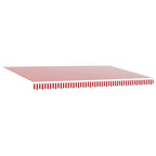 Einziehbare Markise Rot und Weiß 500 x 350 cm Stoff und Stahl