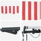 Markisenstoff Rot und Weiß 500 x 350 cm Polyester