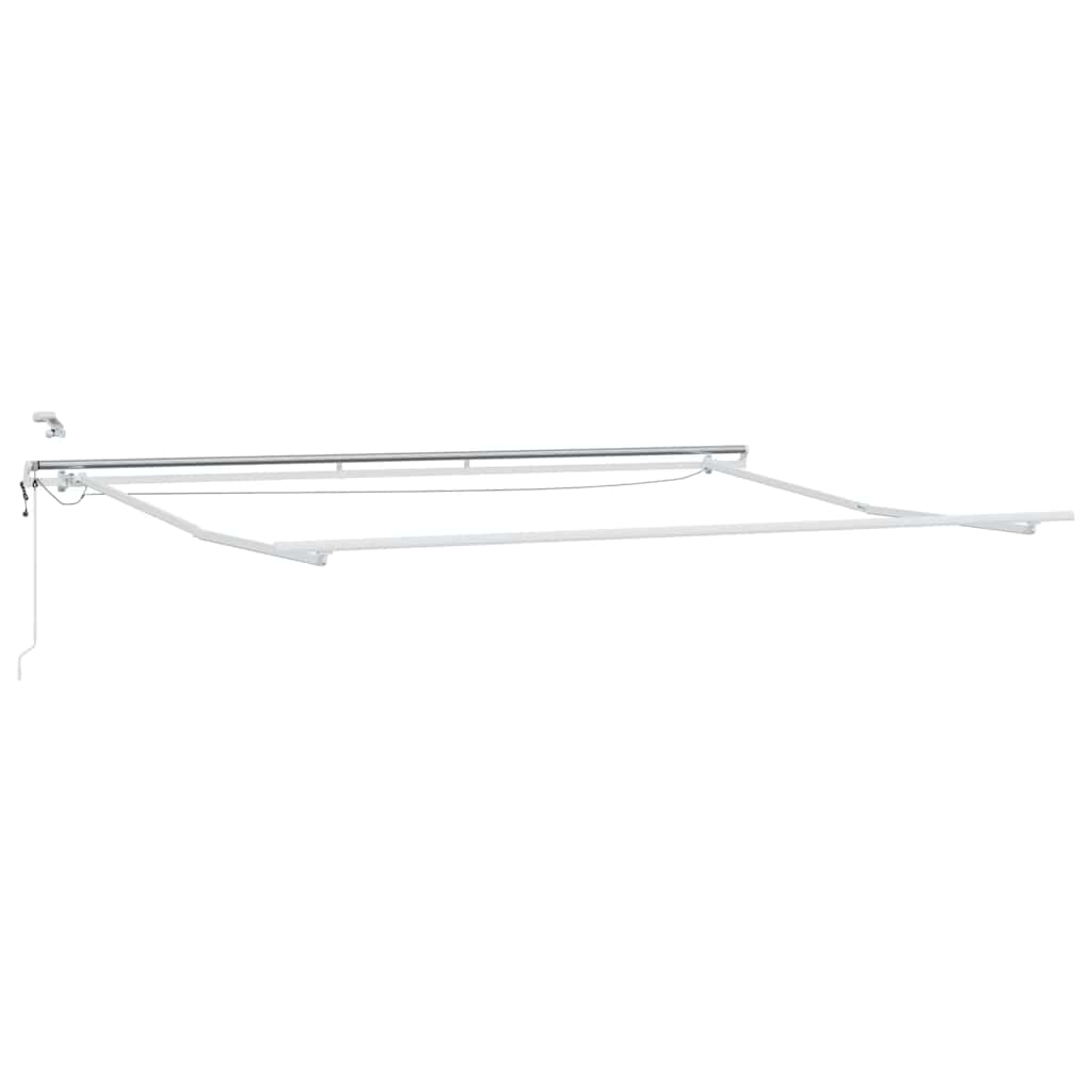 Einziehbare Markise Weiß 500 x 350 cm Polyester und Metall