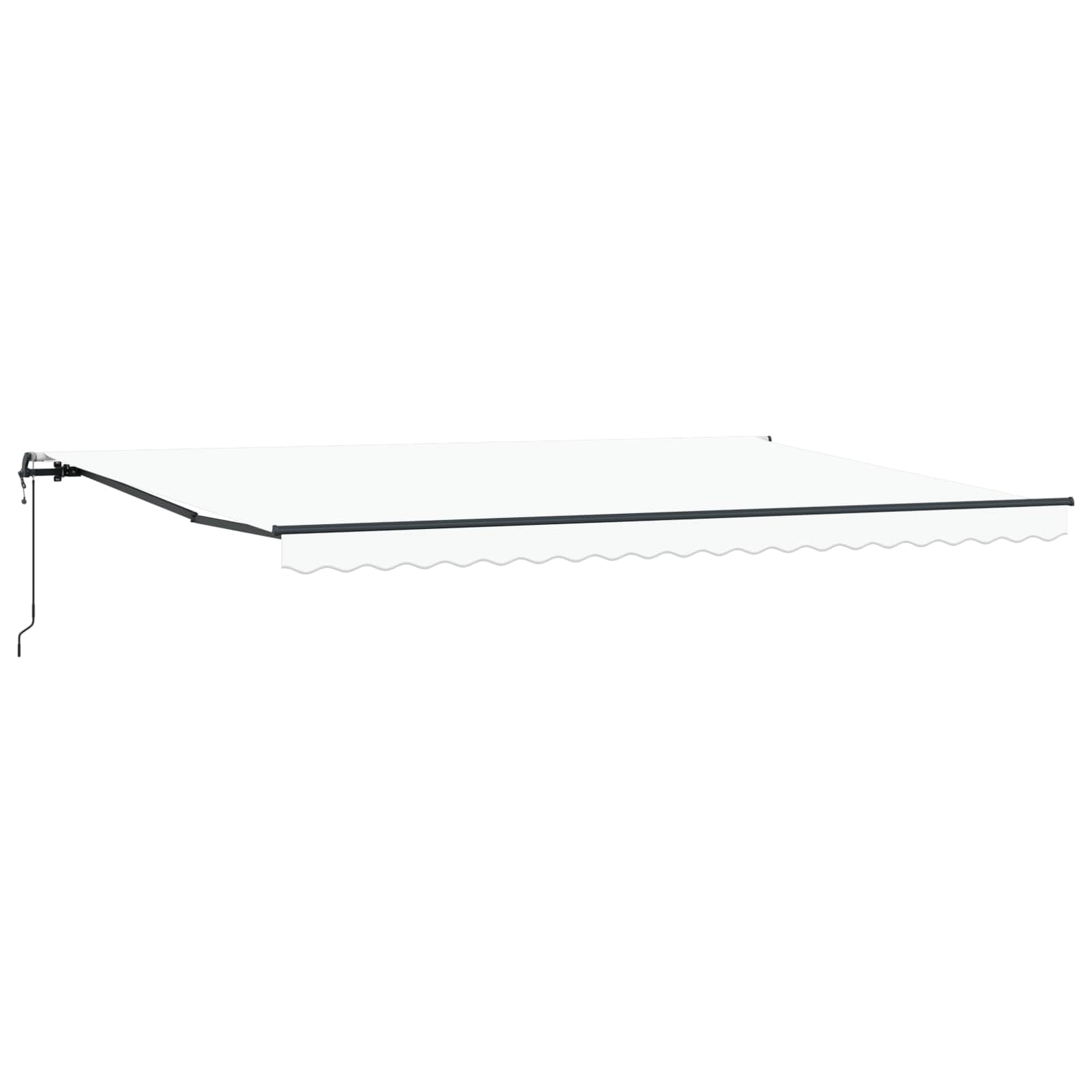 Einziehbare Markise Weiß 500 x 350 cm Stoff und Aluminium