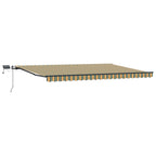 Einziehbare Markise Grün und Gelb 500 x 350 cm Stoff