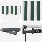 Einziehbare Markise Grün und Weiß 500 x 350 cm Stoff