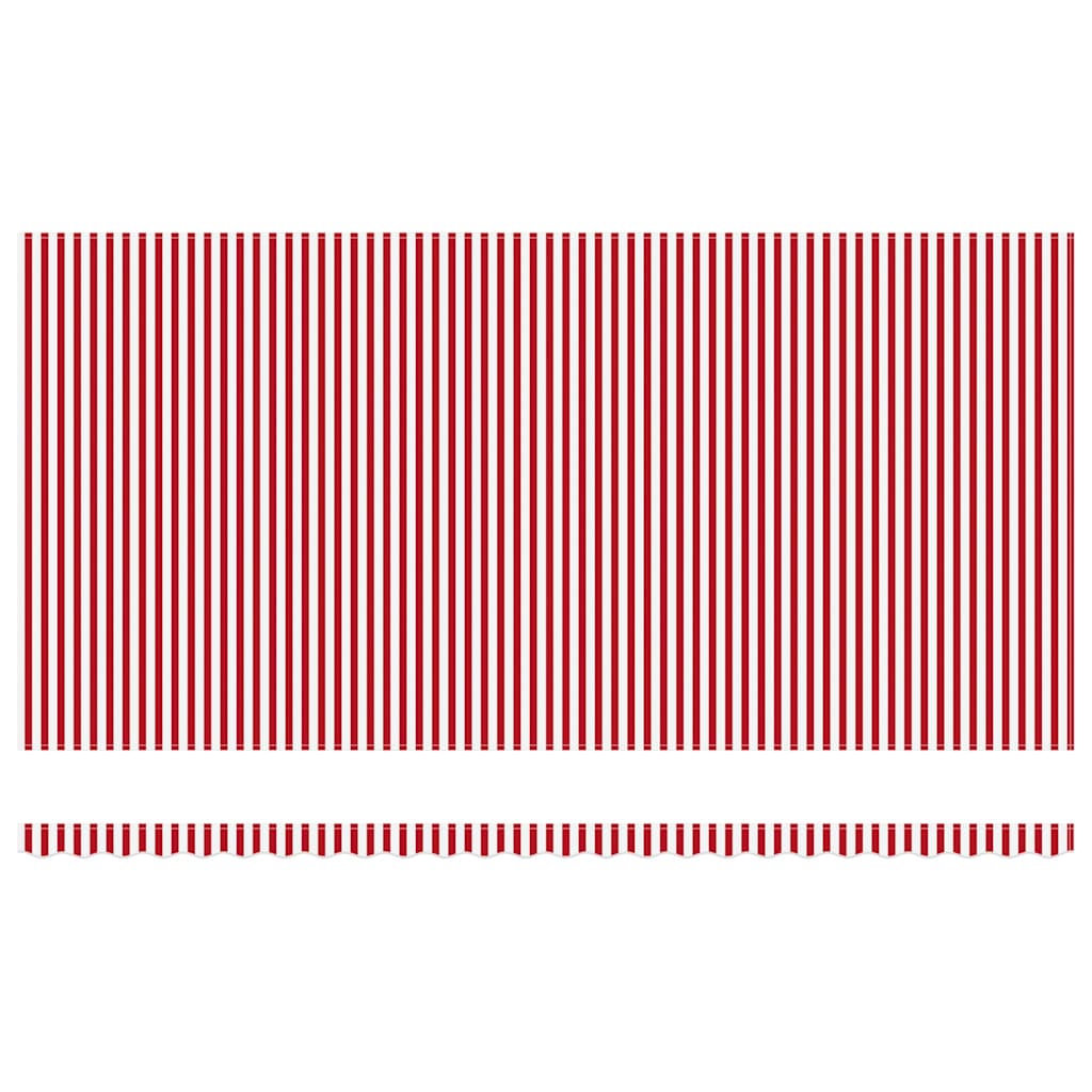 Einziehbare Markise Rot und Weiß 600 x 350 cm Stoff und Stahl