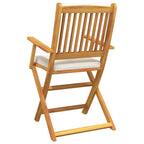 Klappstuhl mit Kissen 2 pcs Braun Massivholz Akazie