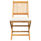 Klappstuhl mit Kissen 2 pcs Braun Massivholz Akazie