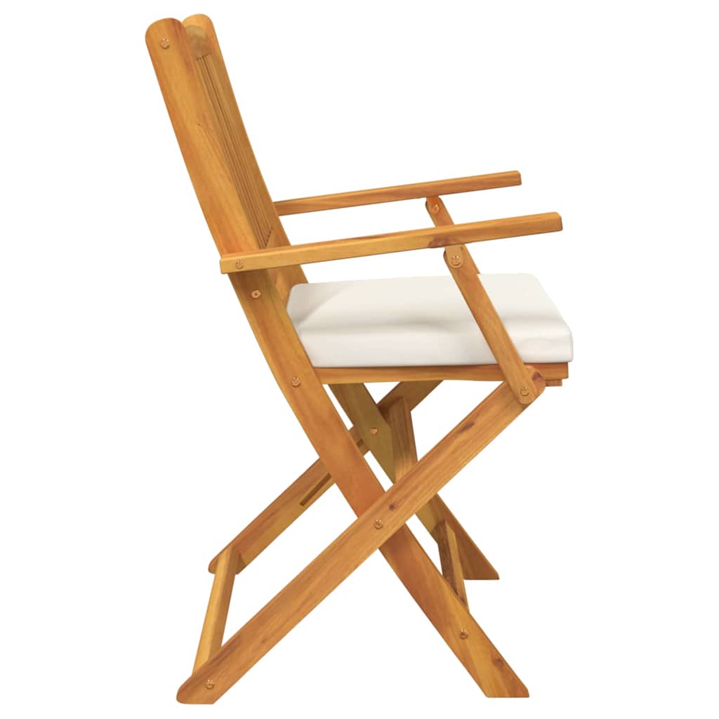 Klappstuhl mit Kissen 2 pcs Braun Massivholz Akazie