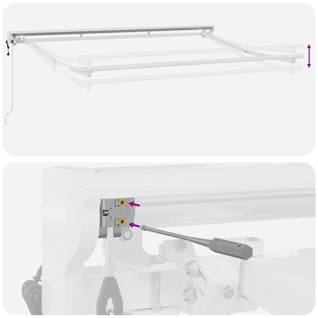 Markisenrahmen Verstellbar Weiß 3 x 2 m Stahl