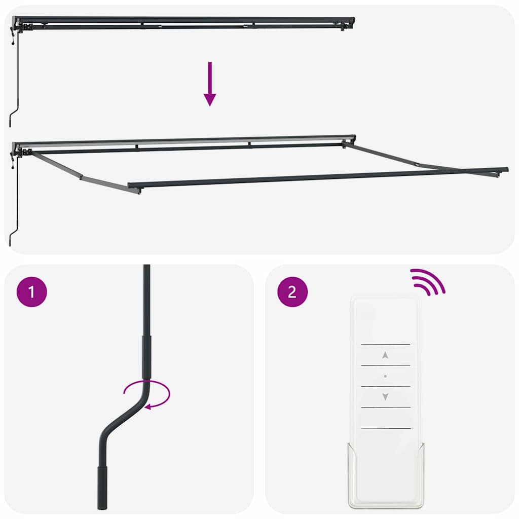 Markisenrahmen Verstellbar Anthrazit 4,5 × 3 m Stahl