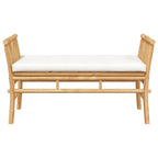 Gartenbank mit Kissen Braun 110 x 38 x 65cm Bambus