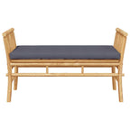 Gartenbank mit Kissen Braun 110 x 38 x 65cm Bambus